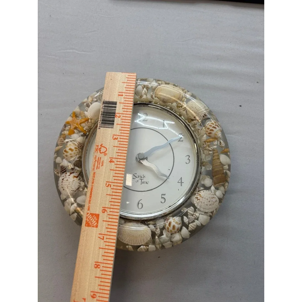 Sands of Time Seashell Resin Wall Clock Nautical Beach Decor Untested For Parts